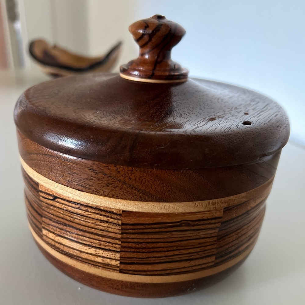 Vintage handcrafted Wood bowl signed